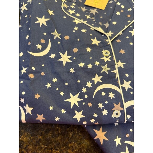 Printfresh Organic Cotton Celestial Skies Navy LS Pajama Set Size L NWT - Picture 5 of 5